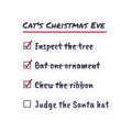 Funny Christmas Cat Sticker Cat's Christmas Eve Checklist