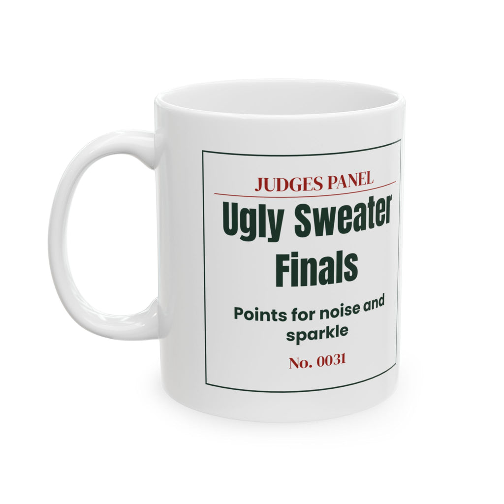 Funny Ugly Sweater Party Coffee Mug Finals Ticket For Contest Judges