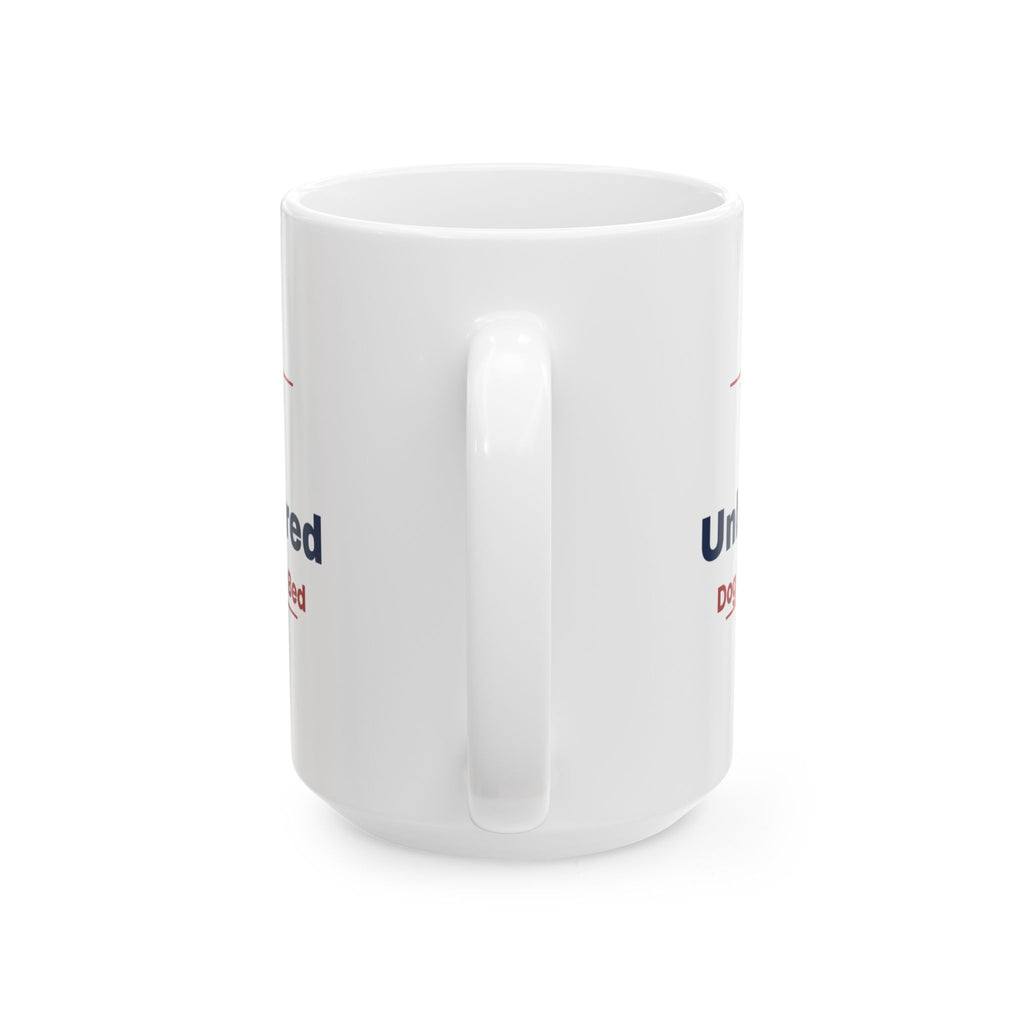 Funny Pet Fourth Of July Coffee Mug Cat Unbothered Dog Under The Bed