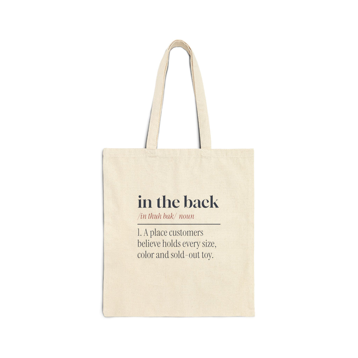 Funny Retail Christmas Tote Bag In The Back Dictionary Definition