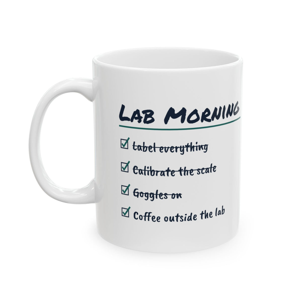 Funny Lab Coffee Mug Lab Morning Checklist For Scientists
