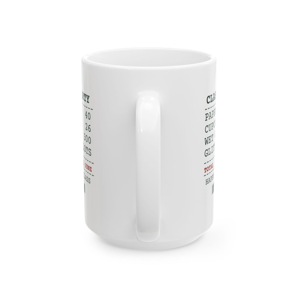 Funny Christmas Teacher Coffee Mug Classroom Party Receipt Glitter