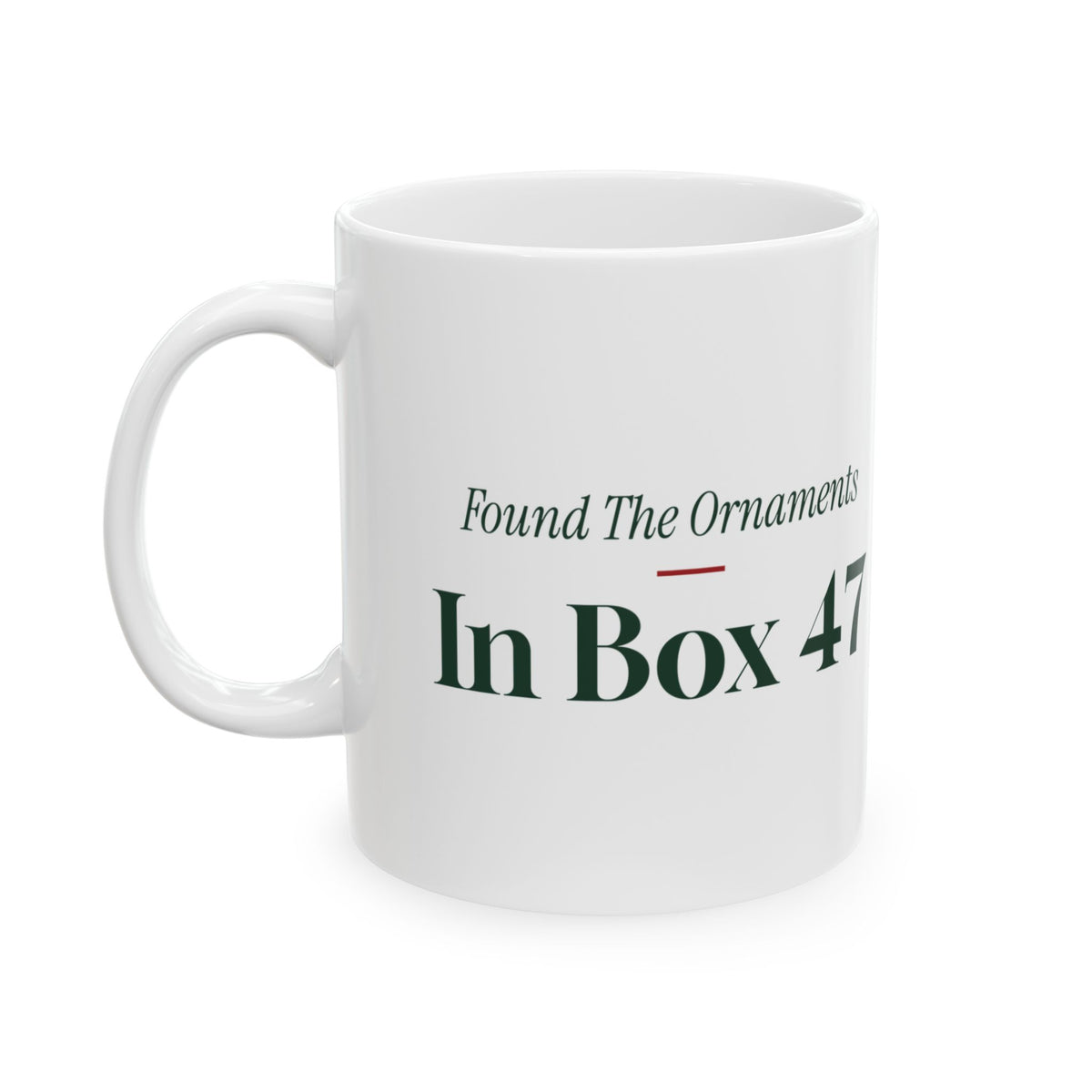 Funny New Home Christmas Coffee Mug Found The Ornaments In Box 47