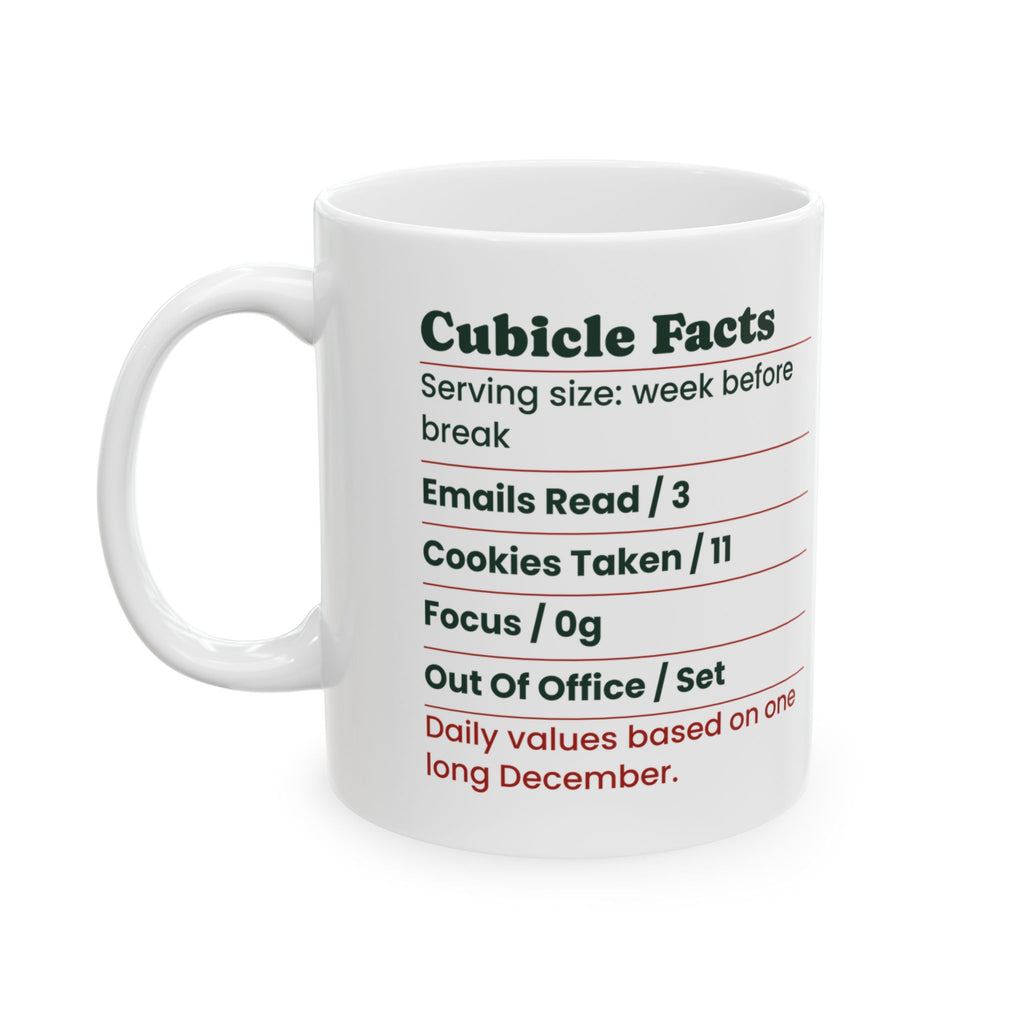 Funny Christmas Coffee Mug Cubicle Facts Label For Coworkers