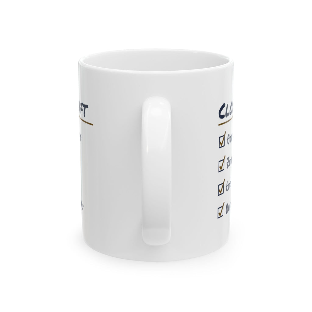 Funny Retail Worker Coffee Mug Closing Shift Checklist One Last Customer