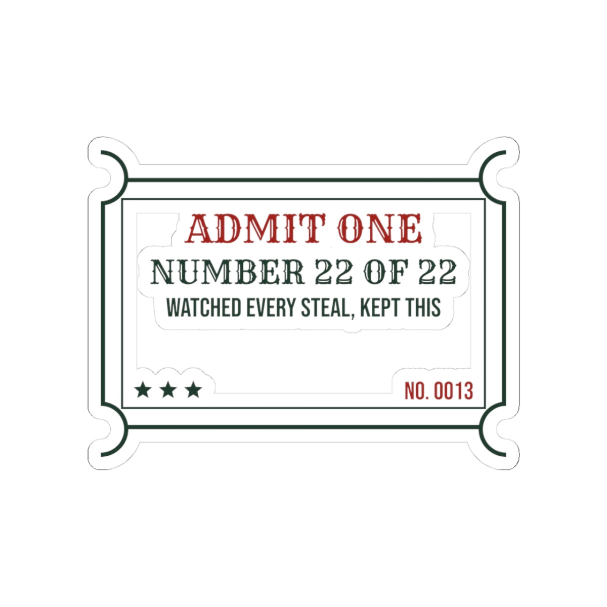 Funny White Elephant Sticker Number 22 Of 22 Ticket