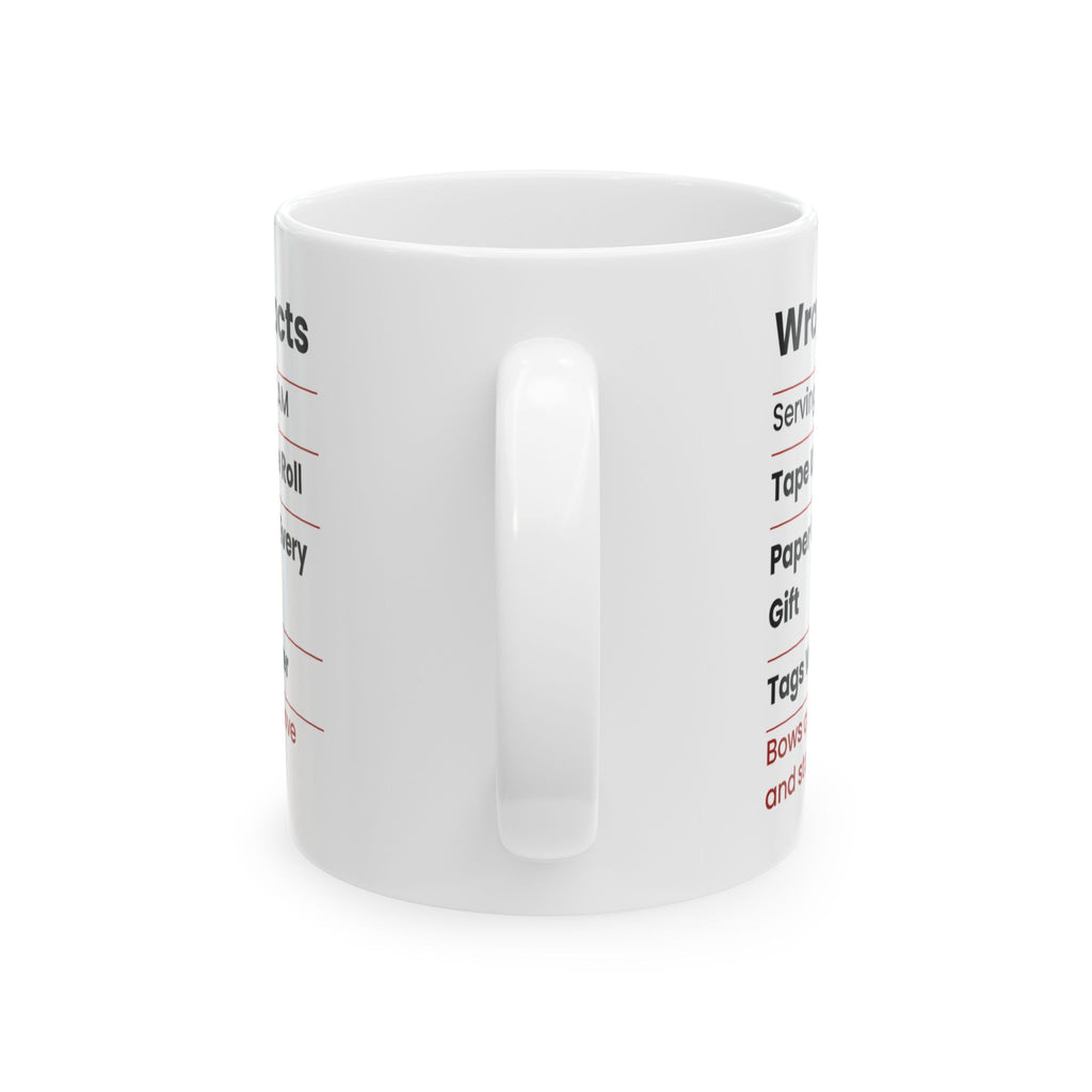 Funny Family Christmas Coffee Mug Wrapper Facts Nutrition Label