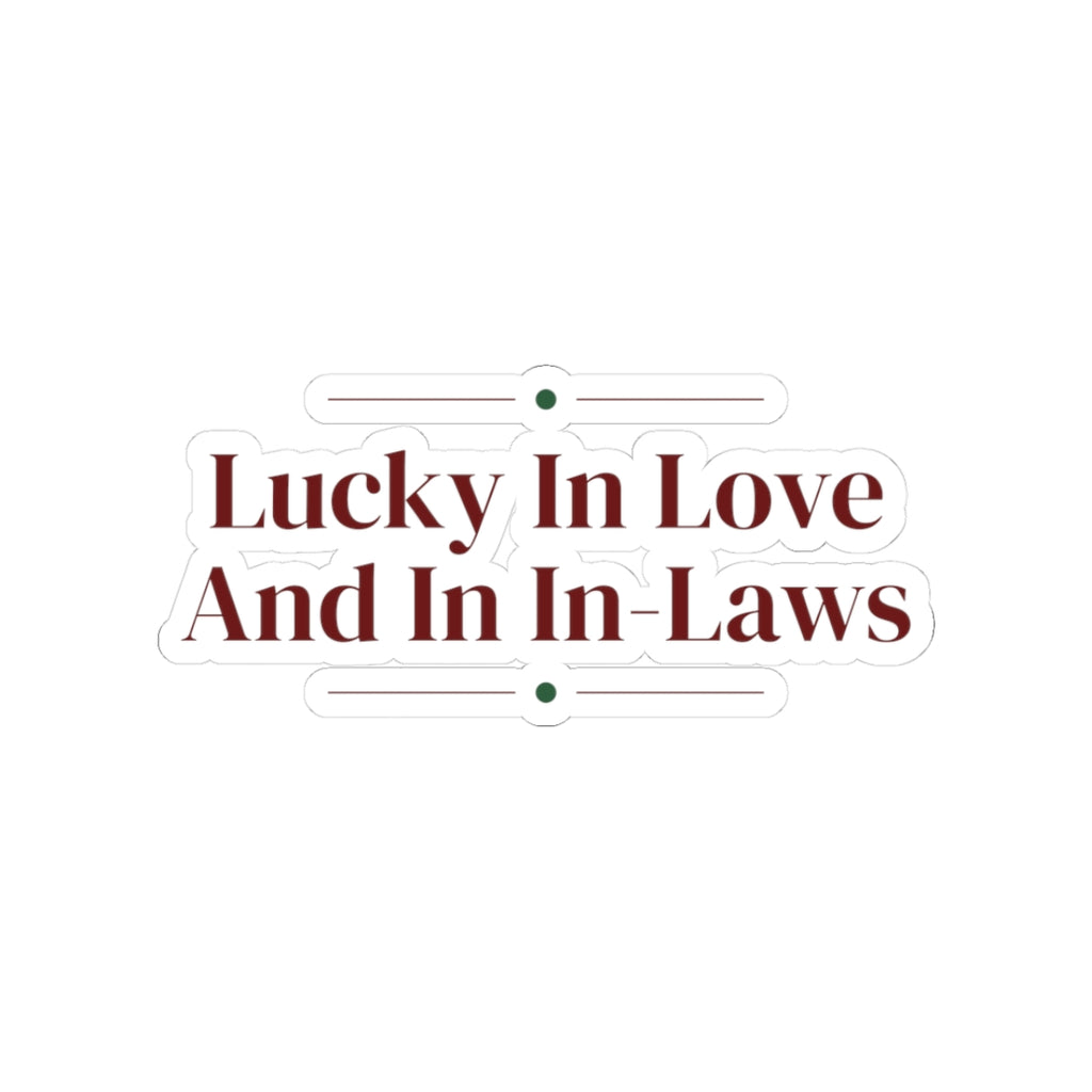 Christmas Sticker For Mother In Law Lucky In Love And In-Laws