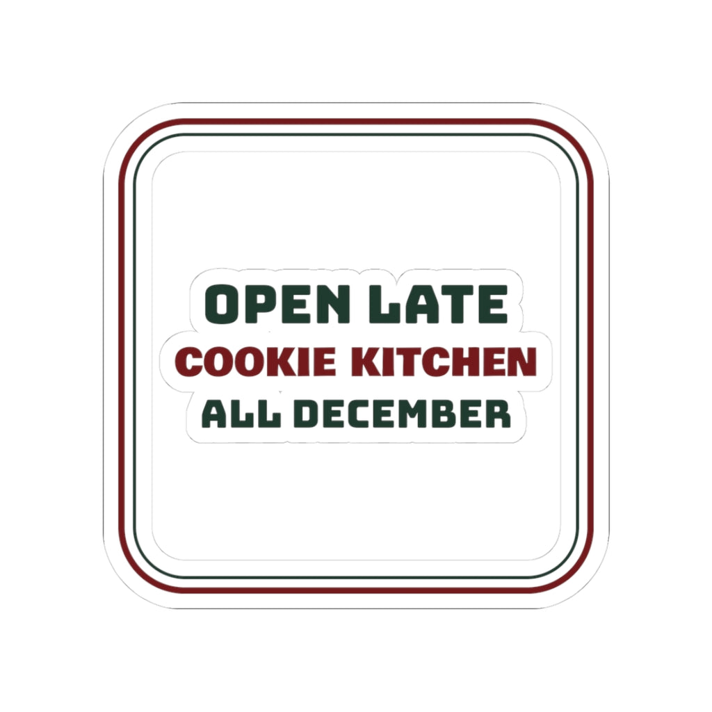 Christmas Sticker Cookie Kitchen Open Late All December For Bakers