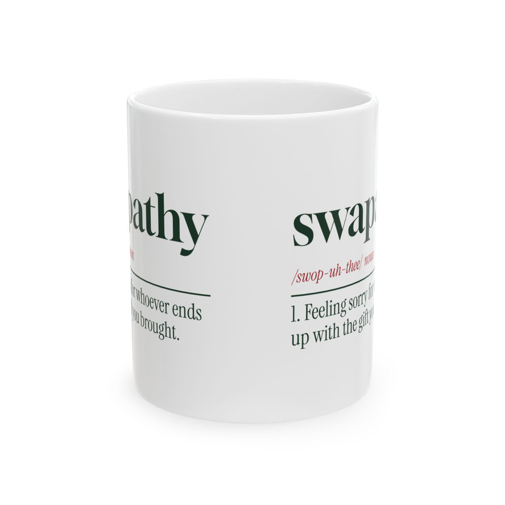Funny White Elephant Coffee Mug Swapathy Definition