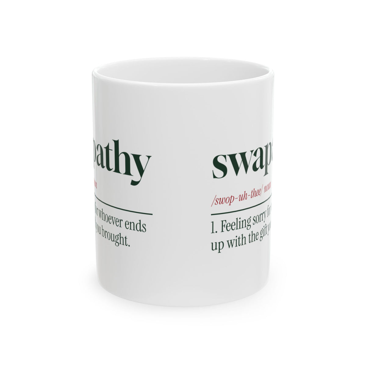 Funny White Elephant Coffee Mug Swapathy Definition