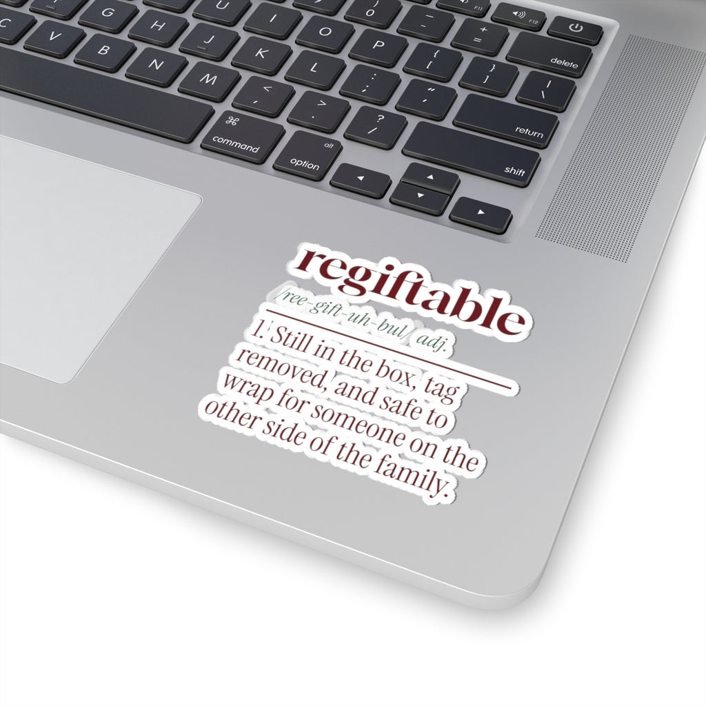 Funny Christmas Sticker Regiftable Definition Still In The Box