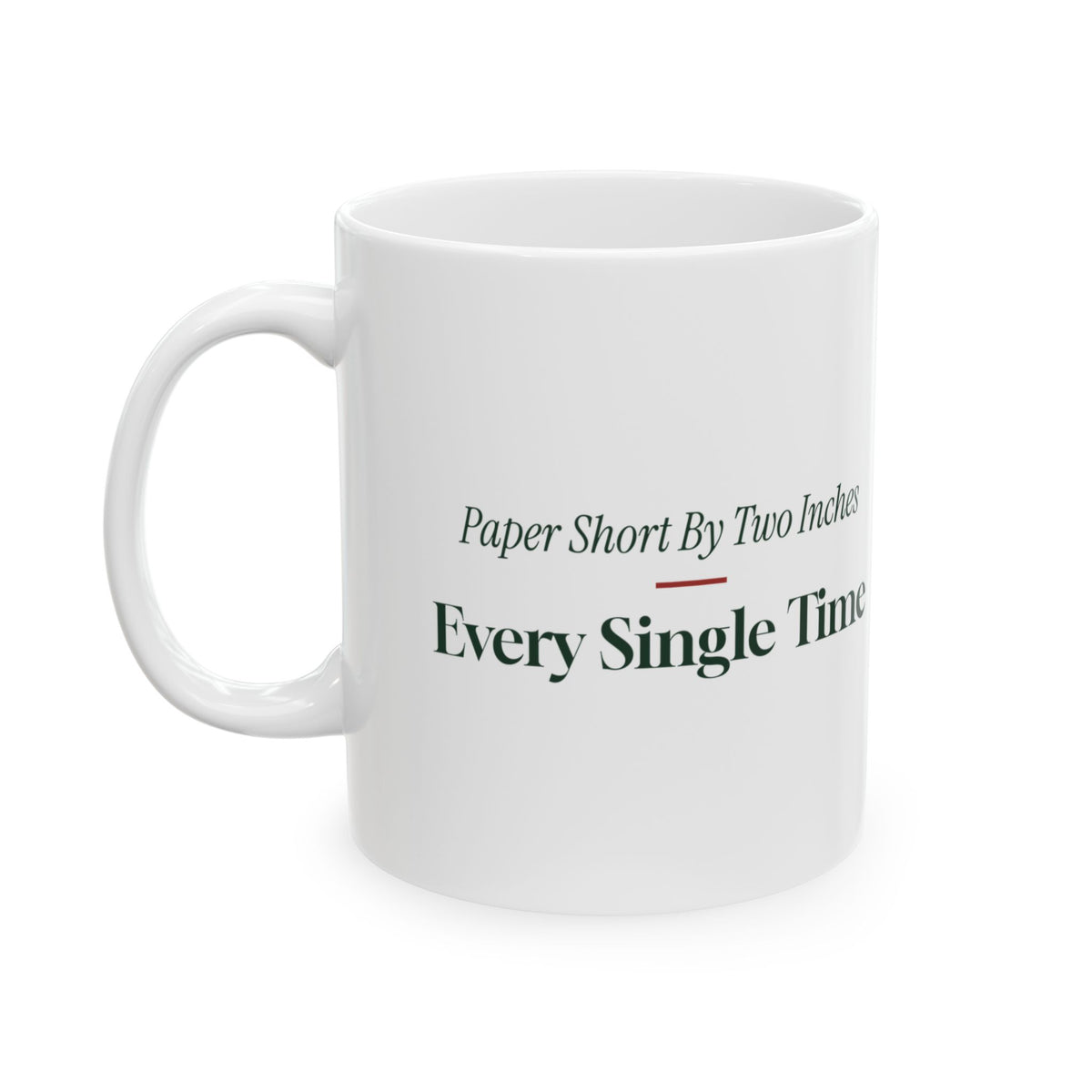 Funny Christmas Coffee Mug Wrapping Paper Short By Two Inches
