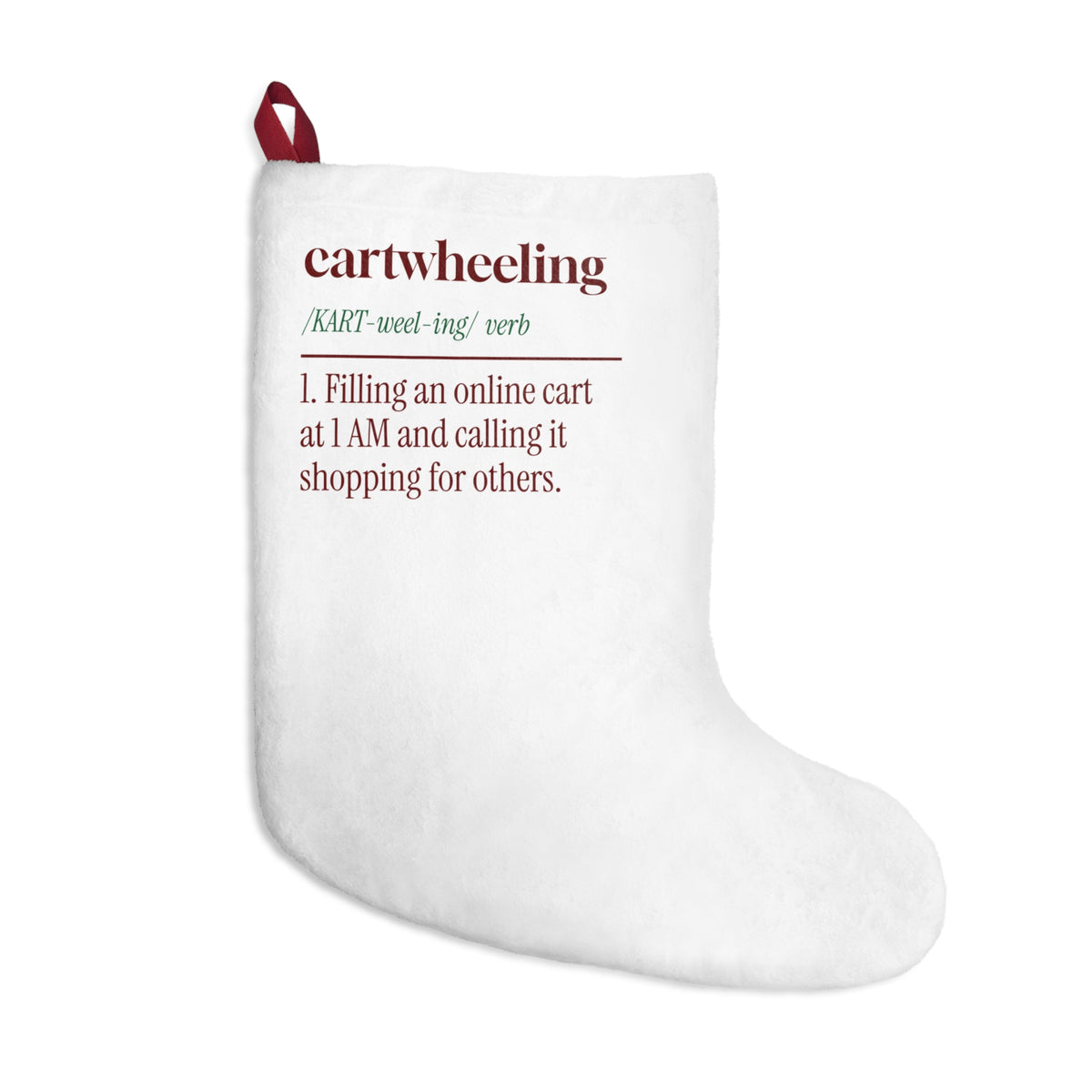 Funny Christmas Shopping Christmas Stocking Cartwheeling Dictionary