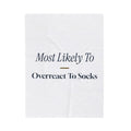 Funny Christmas Family Throw Blanket Most Likely To Overreact To Socks