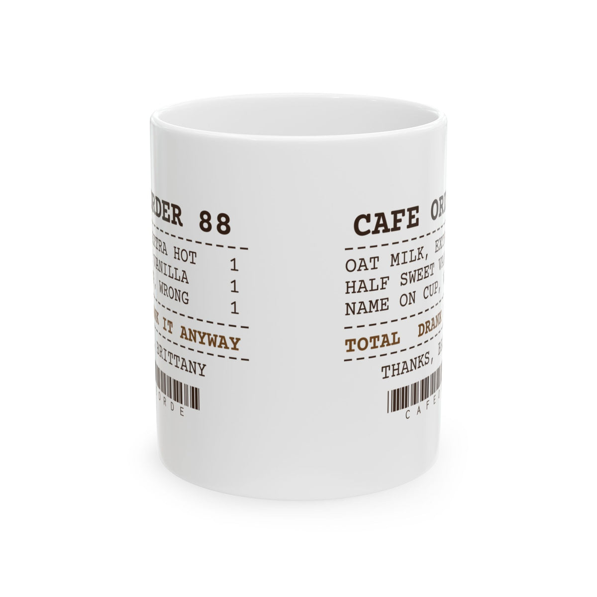 Funny Coffee Lover Mug Name Spelled Wrong Cafe Receipt