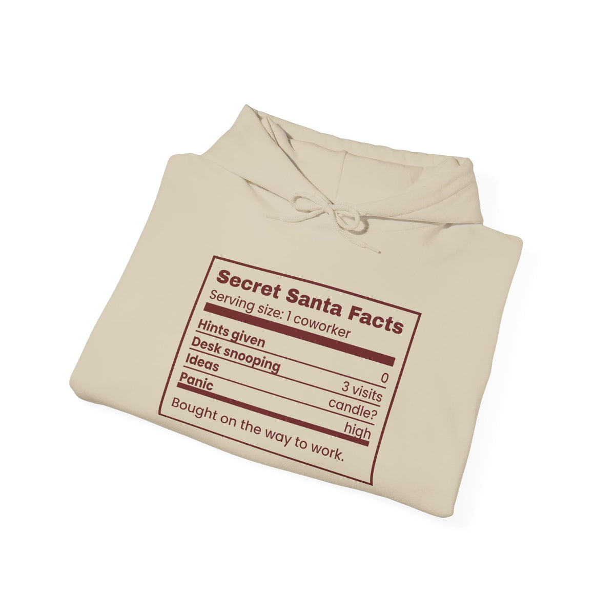 Funny Christmas Coworker Hoodie Secret Santa Facts Label