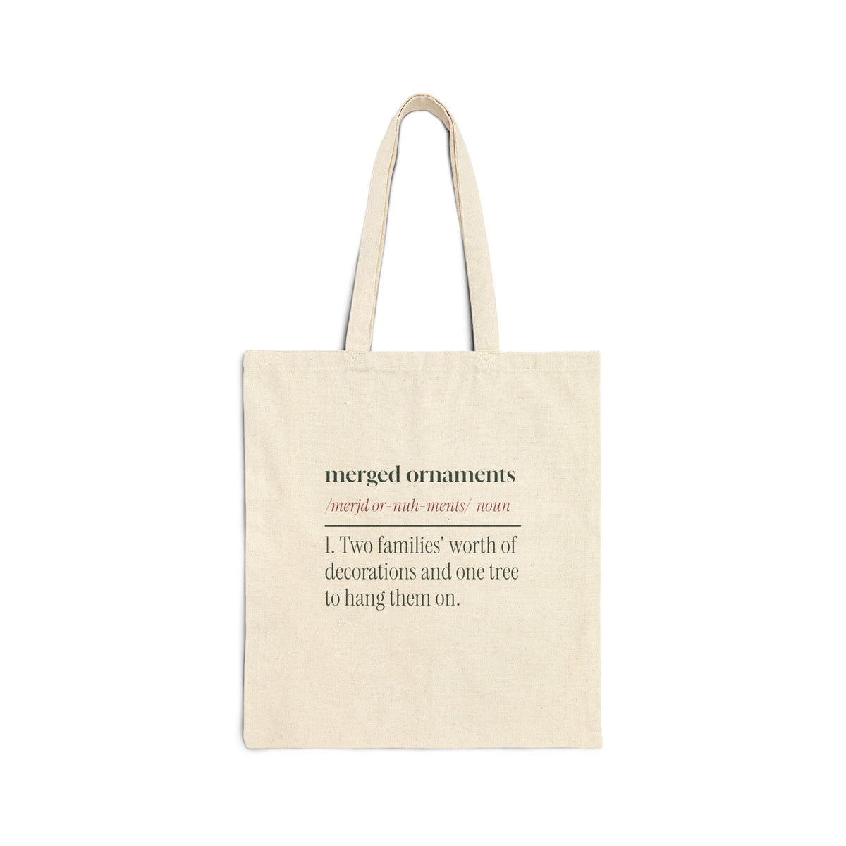 Funny Newlywed Christmas Tote Bag Merged Ornaments Definition
