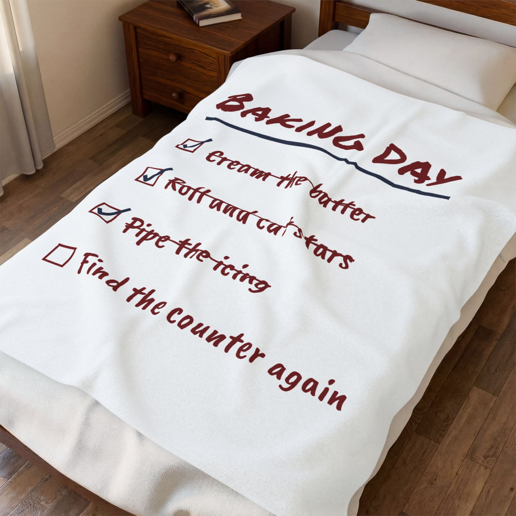 Funny Christmas Baking Throw Blanket Baking Day Checklist For Cookie Bakers
