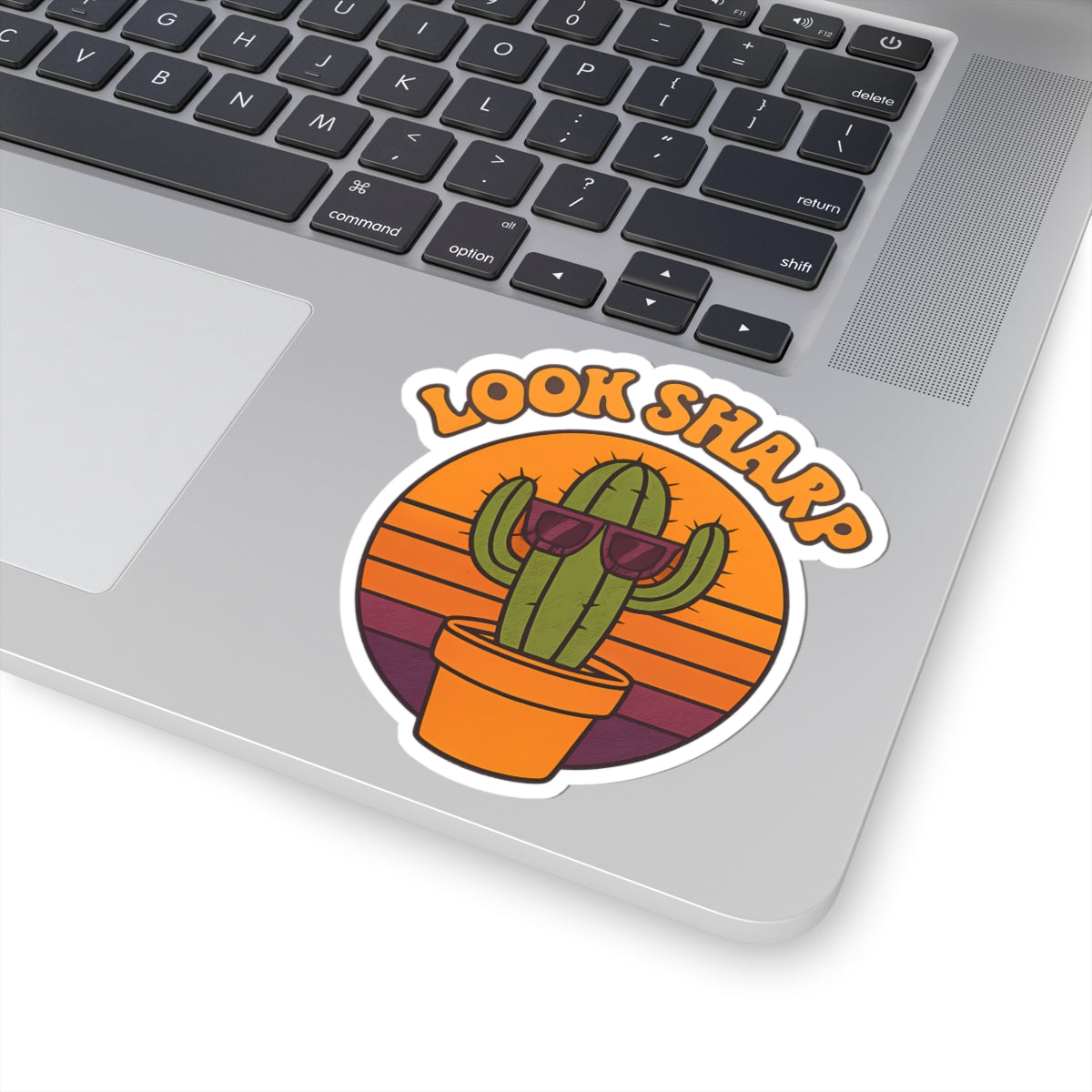 Look Sharp Funny Retro Cactus Plant Lover Sticker