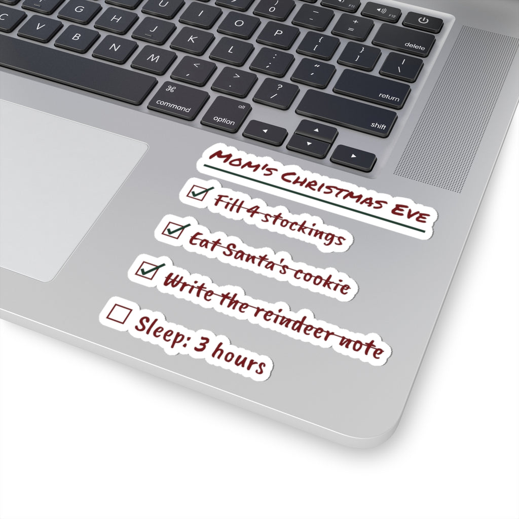 Funny Christmas Mom Sticker Mom's Christmas Eve Checklist