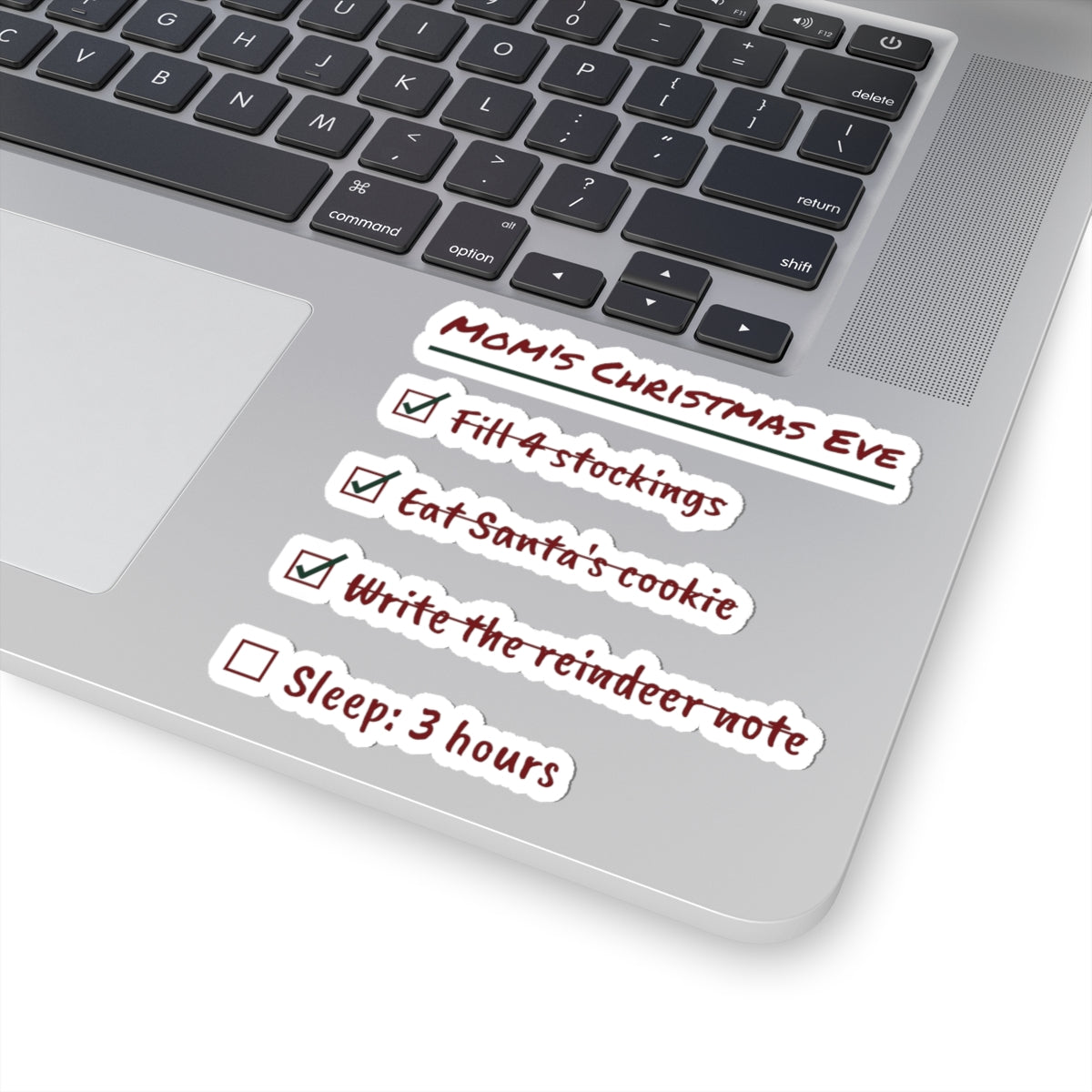 Funny Christmas Mom Sticker Mom's Christmas Eve Checklist