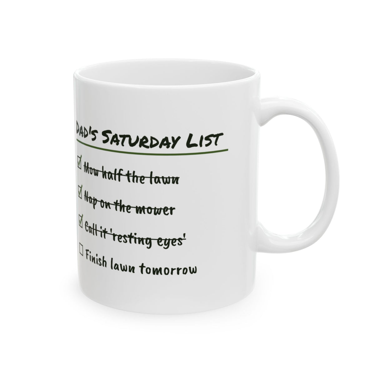 Funny Dad Saturday Checklist Coffee Mug For Dad