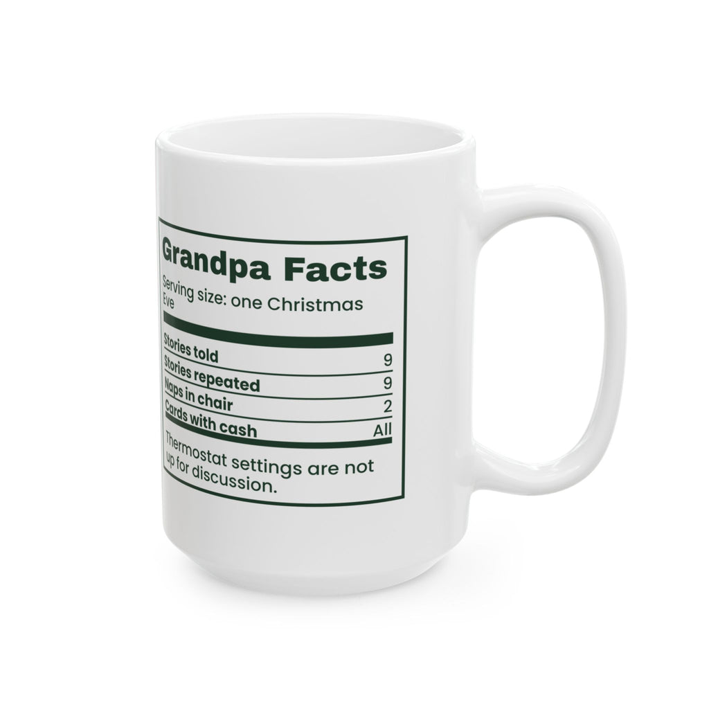 Funny Christmas Grandpa Coffee Mug Grandpa Facts Nutrition Label