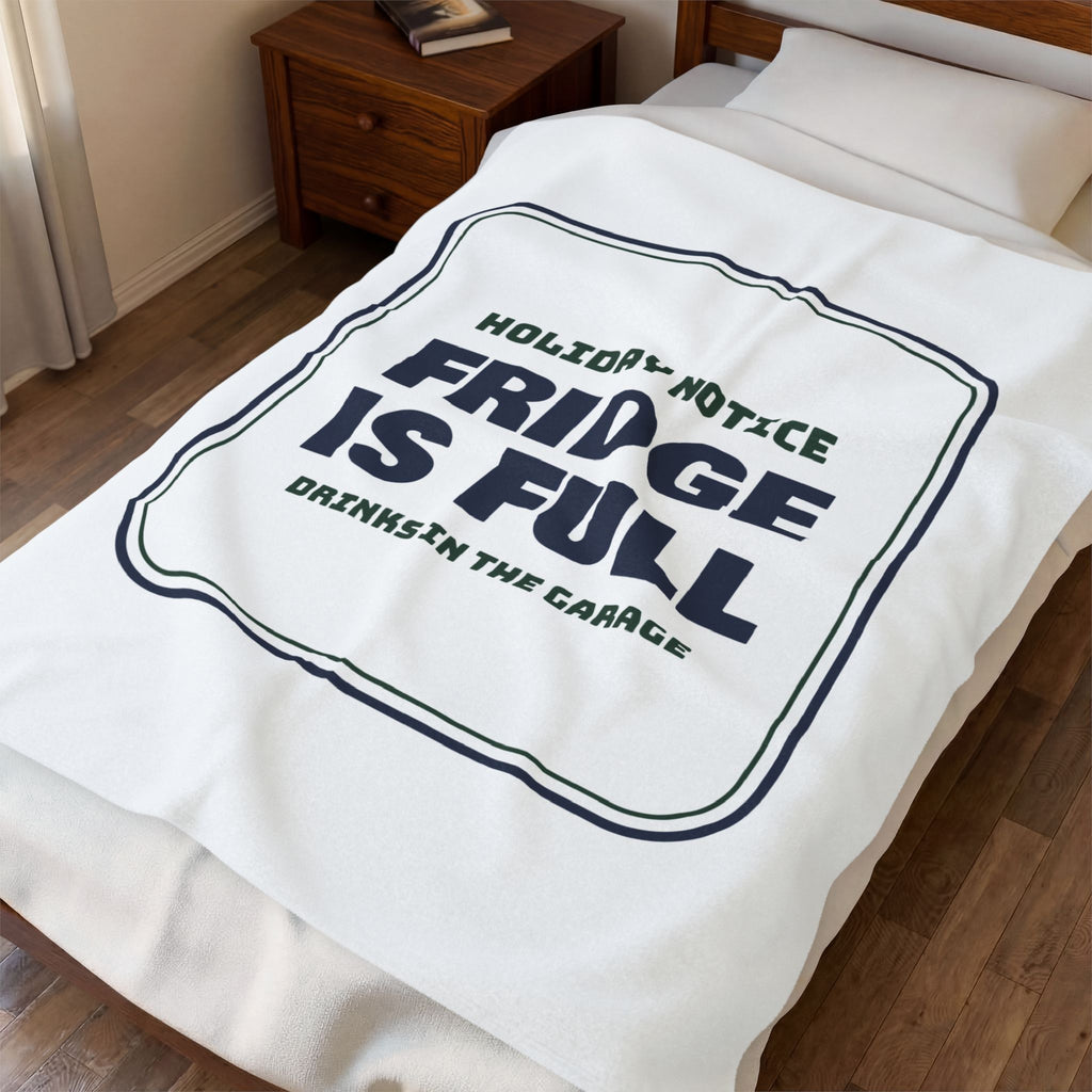 Funny Christmas Throw Blanket Fridge Is Full Drinks In The Garage For Hosts