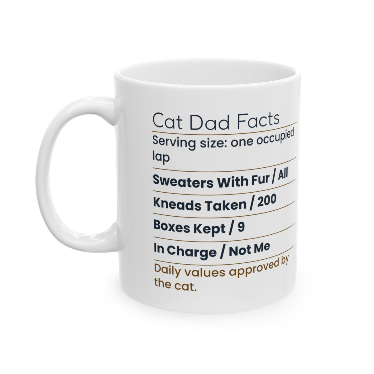 Funny Cat Dad Coffee Mug Cat Dad Facts Label For Cat Lovers