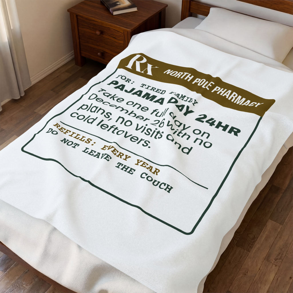 Funny Christmas Throw Blanket Pajama Day 24hr Prescription For Families