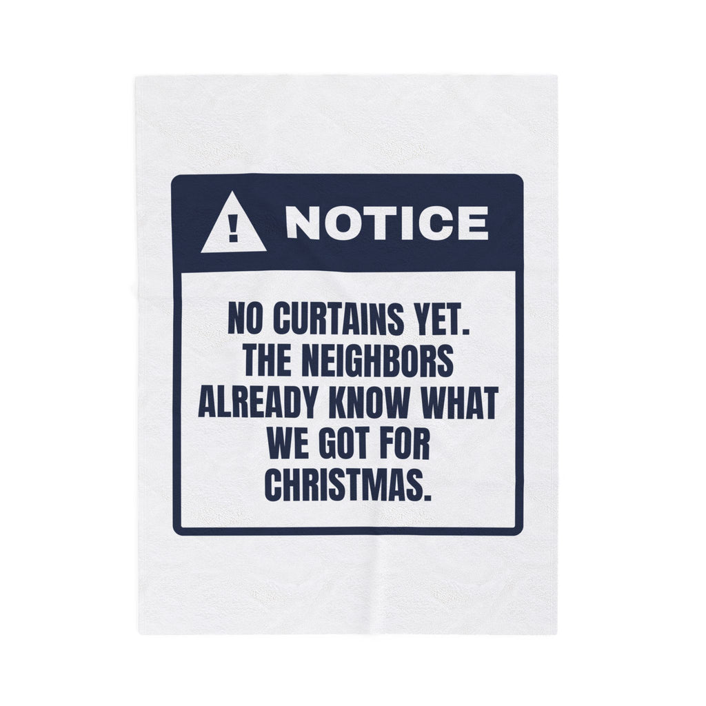 Funny Christmas Throw Blanket No Curtains Yet Warning For New Homeowners