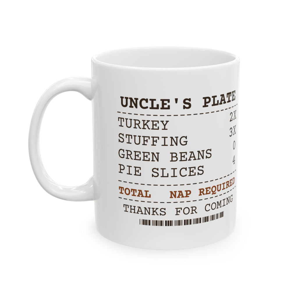 Funny Thanksgiving Coffee Mug Uncle Plate Receipt Green Beans Zero