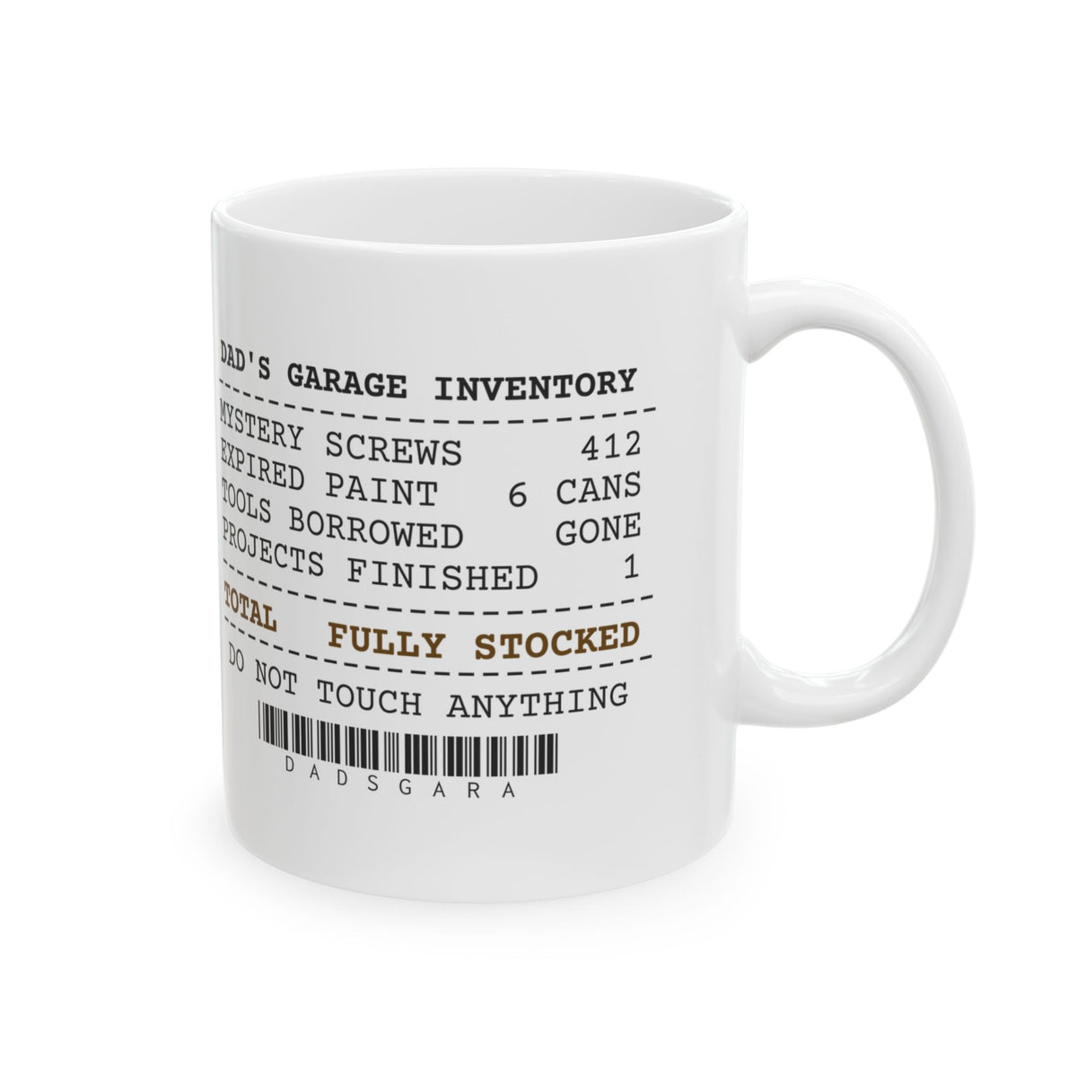 Dad Garage Receipt Coffee Mug 412 Mystery Screws