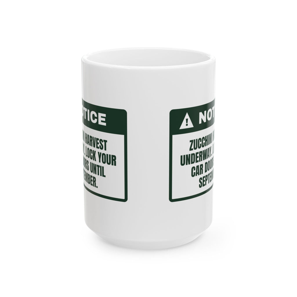 Funny Vegetable Garden Coffee Mug Zucchini Season Lock Your Car