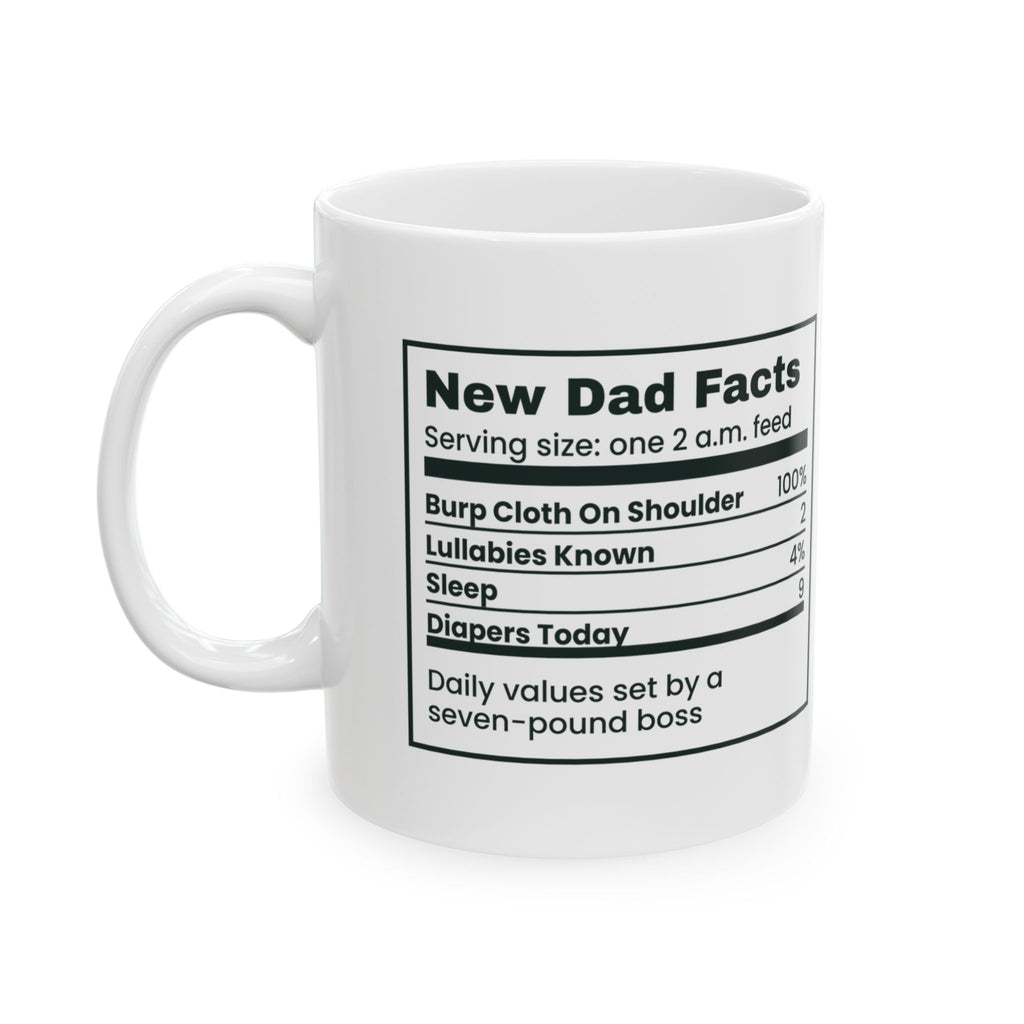 Funny New Dad Mug New Dad Facts Burp Cloth Nutrition Label For New Dads