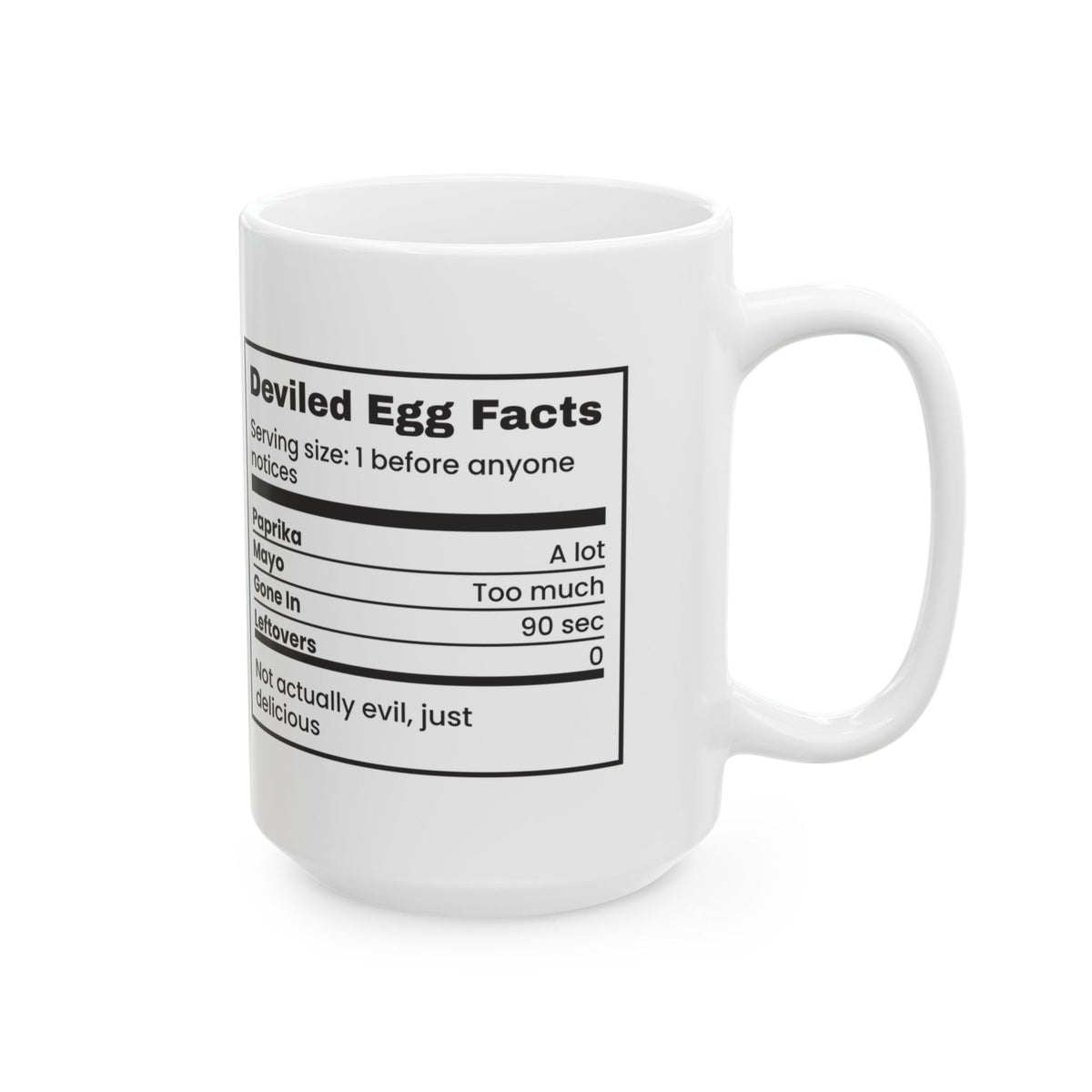 Funny Deviled Egg Coffee Mug Nutrition Facts For Brunch