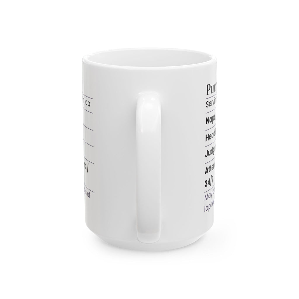 Funny Cat Coffee Mug Purr Facts Label For Cat Lovers