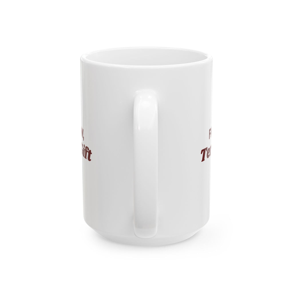 Funny White Elephant Coffee Mug Fancy Bow Terrible