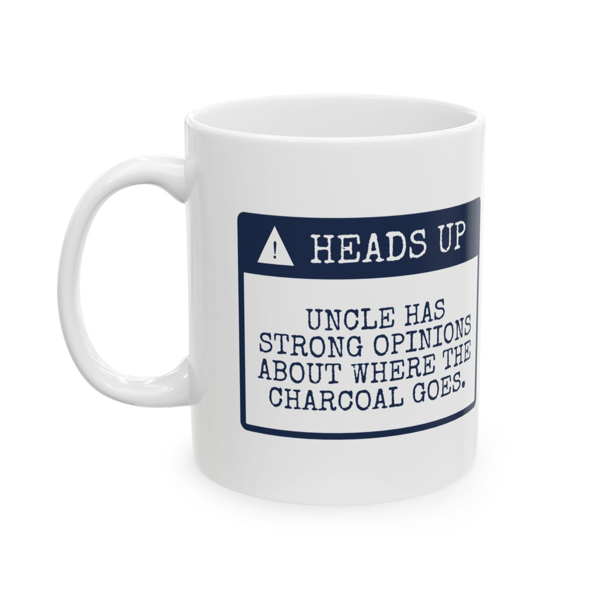 Funny Fourth Of July Coffee Mug Charcoal Opinions Uncle Warning Label