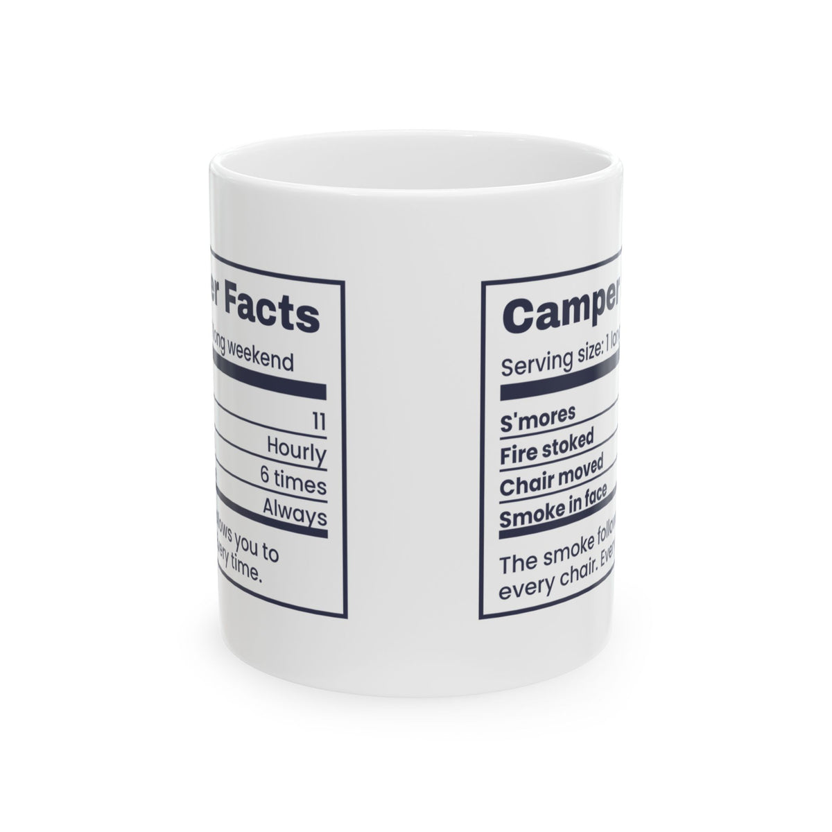 Funny Camping Coffee Mug Camper Facts Smoke In Face Always
