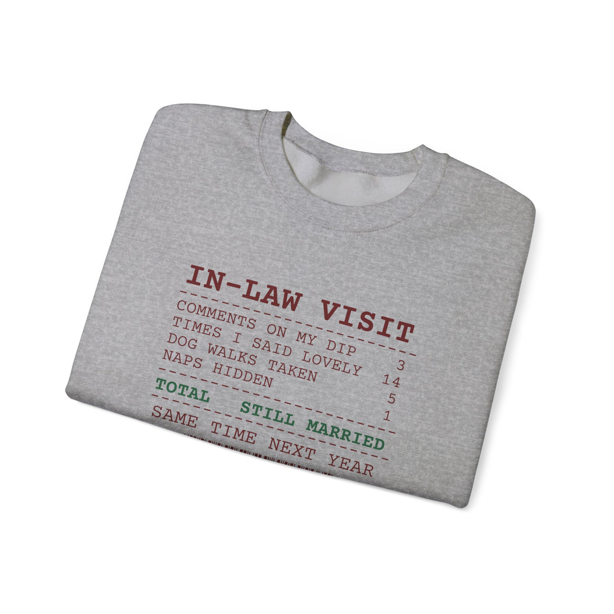 Funny Christmas In-Laws Sweatshirt Times I Said Lovely 14 Receipt