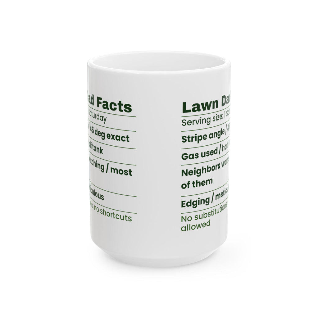 Funny Lawn Dad Coffee Mug Lawn Dad Facts Label For Dad