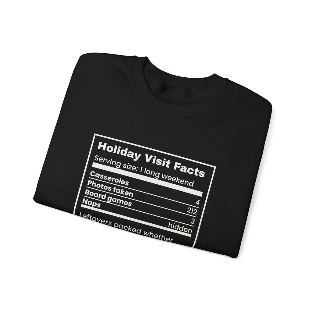 Funny Christmas In-Laws Sweatshirt Holiday Visit Facts Label