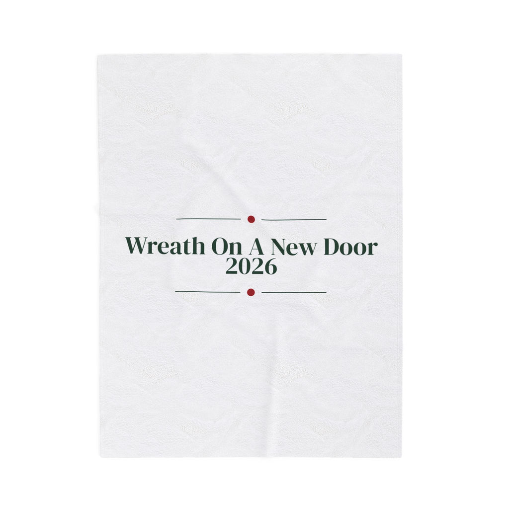 New Home Christmas Throw Blanket Wreath On A New Door 2026
