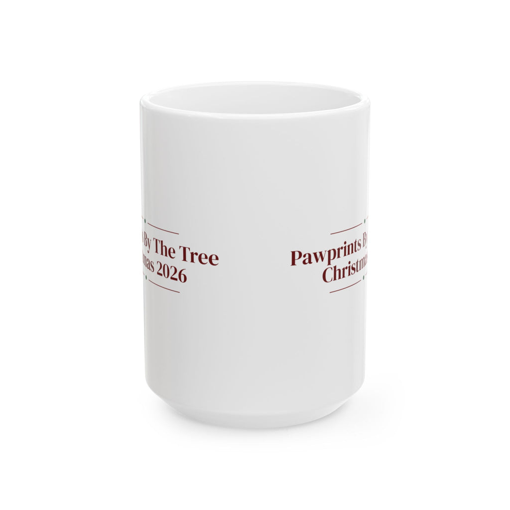 Christmas Dog Coffee Mug Pawprints By The Tree 2026