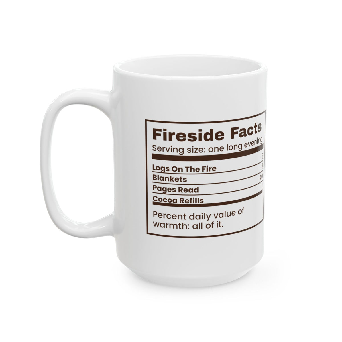 Christmas Coffee Mug Fireside Facts Cozy Winter Reading Cup