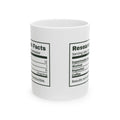 Funny Grad Student Coffee Mug Research Facts Nutrition Label