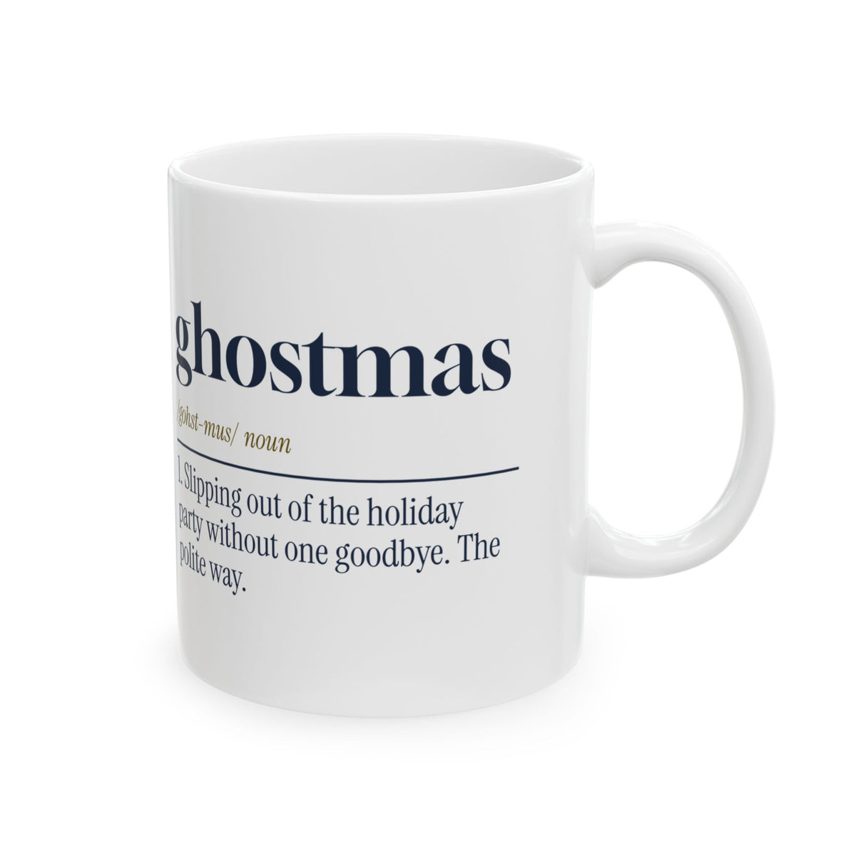 Funny Christmas Introvert Coffee Mug Ghostmas Dictionary Definition