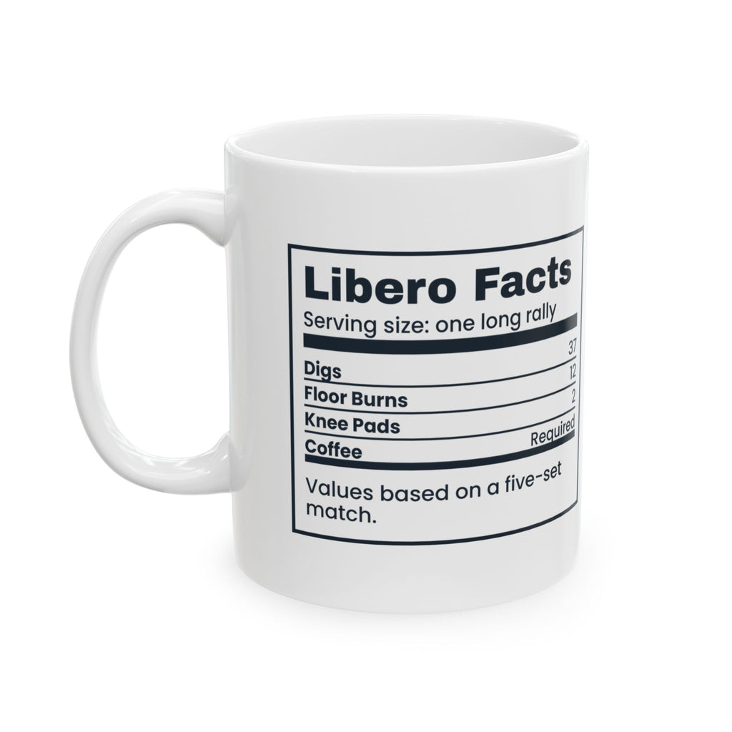 Funny Volleyball Coffee Mug Libero Facts Nutrition Label For Players